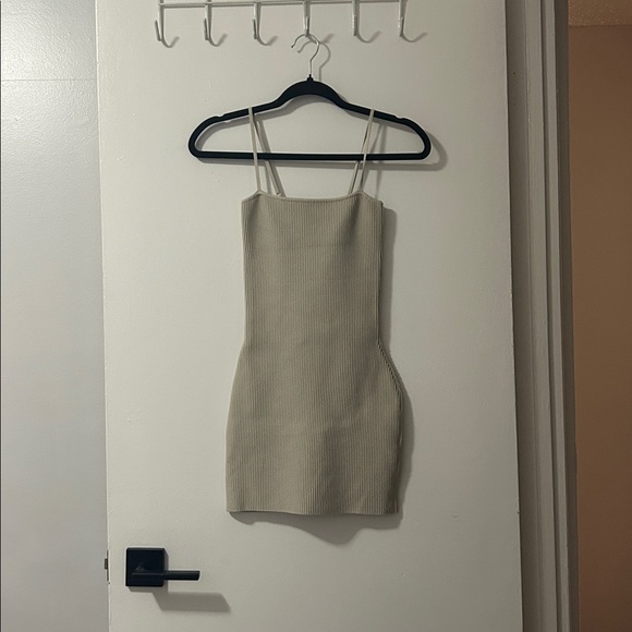 Babaton Cream Ribbed Mini Dress - Picture 3 of 3